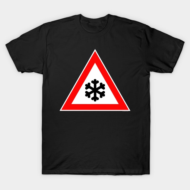 Ice Warning Sign T-Shirt by Illustratorator